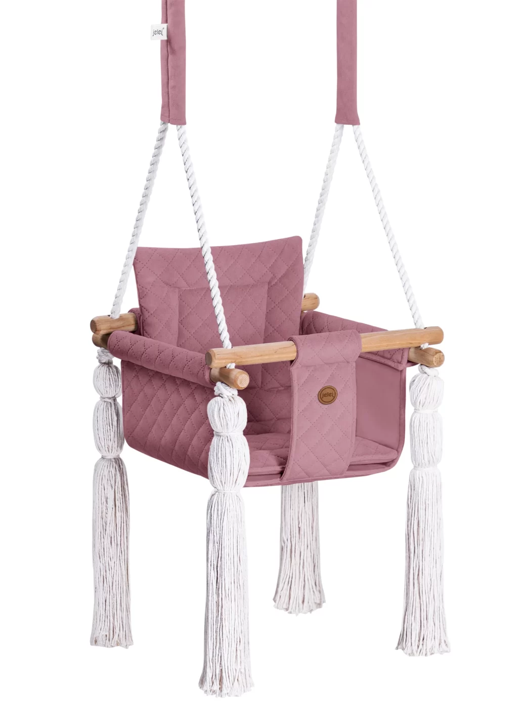jelej® Hopla Rosy wooden baby swing stylish pillow